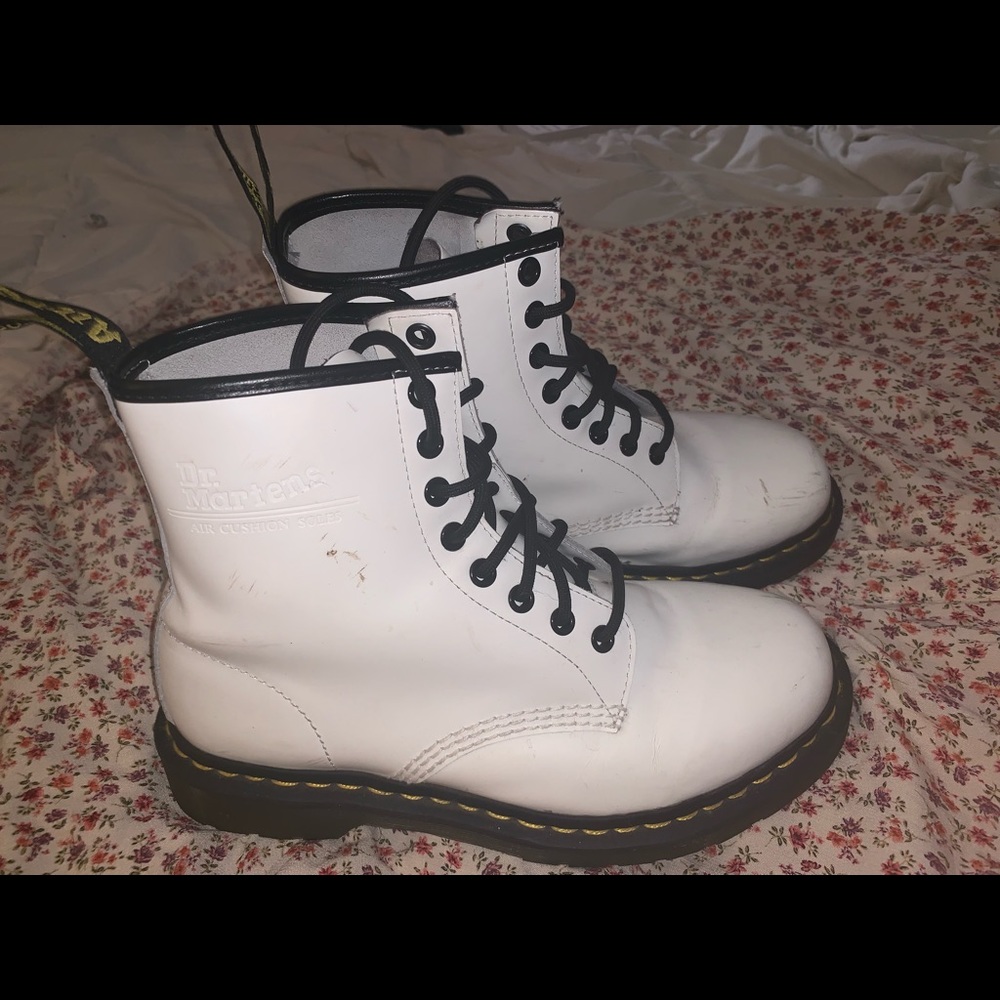 dr martens 1460 smooth white boots sz 8